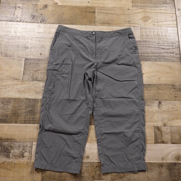 LL Bean Water Repellent Comfort Trail Pants Straight Leg Crop women's 16 granite - Picture 1 of 13